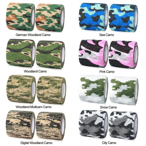 FRESINIDER 16 Rolls Self Adhesive Wrap Athletic Tape Gauze,Medical Bandage,Breathable Elastic Cohesive Bandage for Sports Injury & Pet (Camo)