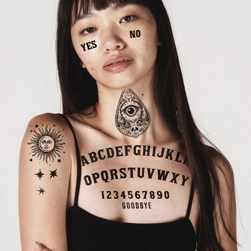 Spirit Board Temporary Tattoos - Spirit Board Costume Tattoo/Halloween Costume Ideas