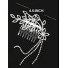 Bridal Floral Hair Piece Hair Comb Silver Tone 2781
