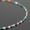 UMAOKANG 16.4 Feet Stainless Steel Chain for Jewelry Making Dainty Chain Necklace for Women Colorful Enamel Link Chain with Jump Rings and Lobster Clasps