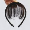 Uonlytech Front Hair Bangs Wigs Headband, Front Hair Bangs Fringe Hair Extensions Synthetic Wigs Headband Braided Wigs Headband for Women Girls, Brown
