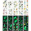 PHOGARY 20 Sheets Space Tattoos Stickers for Kids (Glow in the Dark), Children Fake Tattoos, Funny Temporary Tattoos as Outerspace Party Favors for Boys Girls Birthday, Waterproof
