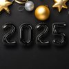 Black 2025 Balloons - 16 Inch, 2025 New Year Balloons for New Years Decorations,2025 Balloons Black for New Years Eve Party Decorations Supplies