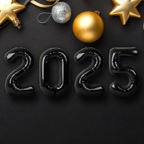 Black 2025 Balloons - 16 Inch, 2025 New Year Balloons for New Years Decorations,2025 Balloons Black for New Years Eve Party Decorations Supplies