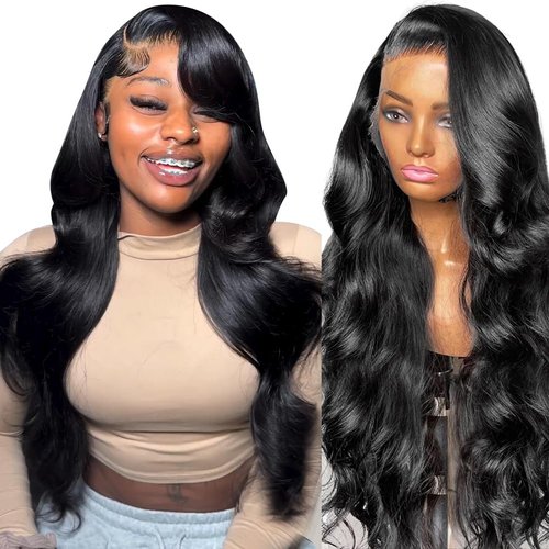BEACIYA 13x6 Body Wave Lace Front Wigs Human Hair Pre Plucked 180% Density HD Lace Front Wigs Human Hair for Black Women Glueless Frontal Wigs Human Hair 28 Inch
