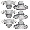 6 Pack - 2.125" Top / 1" Basket- Mesh Sink Drain Strainer Hair Catcher for Bathroom Sink, Utility, Slop, Laundry, RV and Lavatory