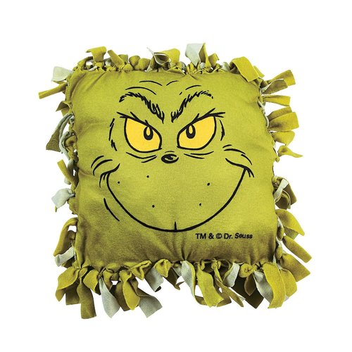 Fun Express Dr. Seuss The Grinch Christmas Fleece Tied Pillow Craft Kit - Makes 6
