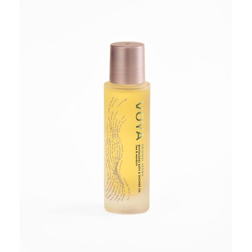 VOYA Original Aroma Revitalising Bath and Shower Oil, Certified Organic, Hydrating Bath and Body Oil, Lime & Mandarin Scent, 50ml