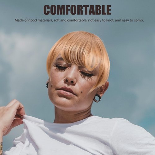 Healeved Clip in Bangs Fake Bangs Faux Bangs Hair Clip on Bangs Natrual Bangs Fringe with Temples Hairpieces Hair Clip in Bangs Clip in Hair Extensions Bang for Daily Wear