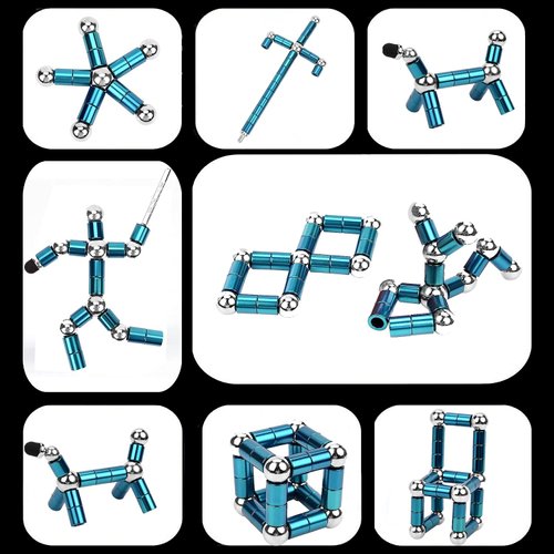 Fidget Pen, Decompression Magnetic Fidget Toy Pen, Magnet Pen Fidget Toy Relieve Pressure Novel Toy Gift for Kids or Friends! （Blue）