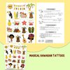 Partywind 38 Styles Glitter Metallic Temporary Tattoos for Kids, Hawaiian Luau Birthday Party Decorations, Tropic Summer Pool Beach Party Supplies Favors for Kids Boys Girls Adults