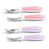 Munchkin® Raise™ Toddler Fork and Spoon Utensil Set, 4 Pack, Pink/Purple
