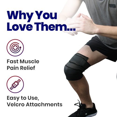 Elastic Knee Compression Sleeve Bandage Wraps | Knee Support Straps for Legs, Thighs, Hamstrings Ankle & Elbow Joints Reduce Swelling | Lymphatic Relief & Elastic Bandage For Women & Men (Med 71 Inch)