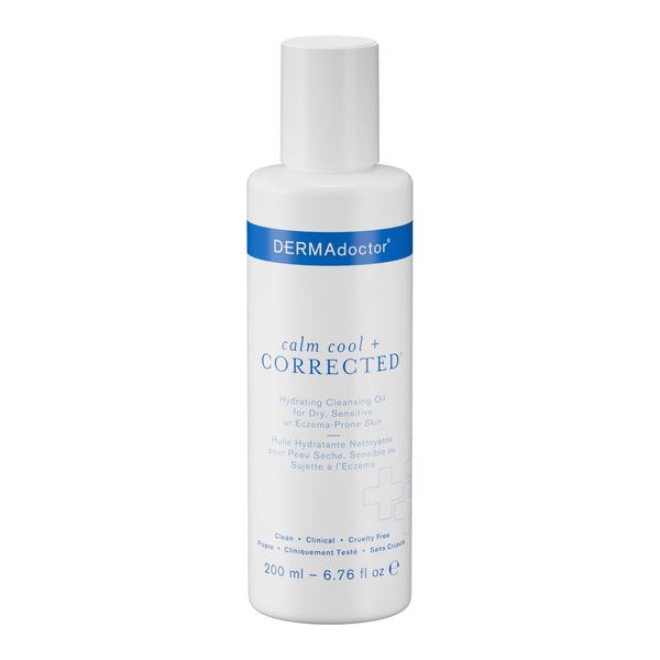 DERMAdoctor Calm Cool + Corrected Dermatologist Formulated Hydrating Cleansing Oil and Makeup Remover; Gentle Face Cleanser with Jojoba Oil and Hibiscus Extract - 6.67 fl. oz.