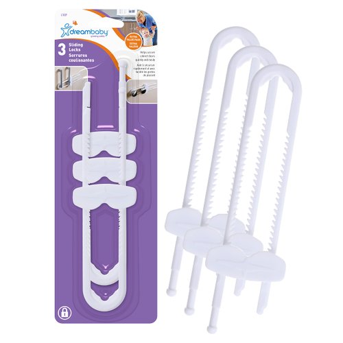 Dreambaby Sliding Cabinet Child Safety Locks - U Shaped for Knobs and Handles