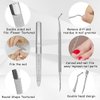 4 Pieces kit Stainless Steel Nail File with Anti-Slip Handle, Reusable Manicure Filer and Nail Lifters for Natural Nails Removing Calluses,Dead Skin Great for Home Salon