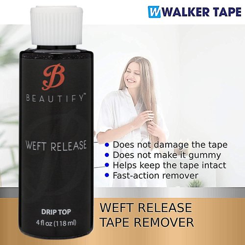 4fl oz Weft Release Drip-Top w/White Hair Sectioning Clip Saver Bundle Pack | Convenient Hair System Removal Kit | Wigs Front Super Bonding Weave Active Lace Melting | Bold Hold Adhesive Remover