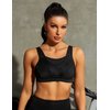 Wingslove Women's Full Coverage High Impact Wirefree Workout Non Padded Sports Bra Bounce Control (Black,36DD)