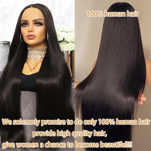 LRSICAL 5x5 HD Transparent Lace Front Wigs Human Hair Pre Plucked with Baby Hair 180% Density Brazilian Straight Human Hair Wigs for Black Women Full and Thick(Straight Wig, 18 Inch)
