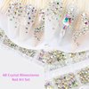 4880Pcs AB Nail Rhinestones Set, Round Beads Flatback Glass Gems Stones, Multi Shapes Rhinestones Nail Art 3D Crystals for Nail DIY Crafts Clothes Shoes Jewelry
