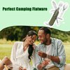 Stainless Steel Kitchen Utensil Set 7-in-1 Folding Tableware (Fork/Knife/Spoon/Bottle Opener) for Camping Backpack Picnic Cutlery Set Camp Knife Metal Working Tools and Equipment Utensil Tool Kit