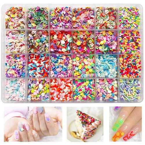 EHOPE Fake Sprinkles Fruit Nail Art Slices Clay Sprinkles Polymer Slices Faux Sprinkles DIY Nail ...