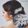 Foyte Crystal Wedding Hair Comb Rhinestone Bride headpiece Silver Butterfly hair piece Leaf Side Hair Combs for Women and Brides