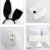 Bunny Costumes Set for Women, Rabbit Ear Headband, Bow Tie, Pom-Pom Tail, Bell Lace Neckline Knot Kit for Halloween Christmas Easter Party, Pink