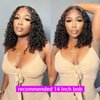 yuccy Curly Bob Wig Human Hair 13X4 Water Wave Lace Front Wig Human Hair Pre Plucked 250% Density Curly Bob Wigs for Women Natural Color 14 Inch…