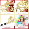 Yaomiao 44 Pcs Foam Crowns for Kids Princess Tiaras Crowns Bulk Diamond Sticker Making Kits for Birthday Party Supplies(Vintage Style)