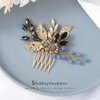 EASEDAILY Leaf Bridal Hair Comb Gold Crystal Hair Pieces Bead Wedding Hair Accessories for Brides and Women