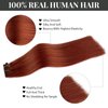 Belaved Clip in Hair Extensions Real Human Hair 14 Inch 70g Auburn Remy Natural Human Hair Extensions Clip ins for Women Seamless Clip on Hair Extensions 7pcs #135
