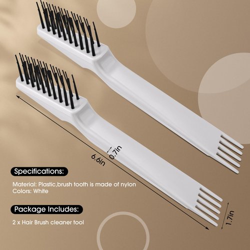 Yaomiao 2 Pieces Hair Brush Cleaner Tool 2-in-1 Hair Brush Cleaning Tool Hair Brush Remover Rake for Removing Hair Dust Mini Wet Hair Comb for Removing Dirt Home Salon Use (Gray)