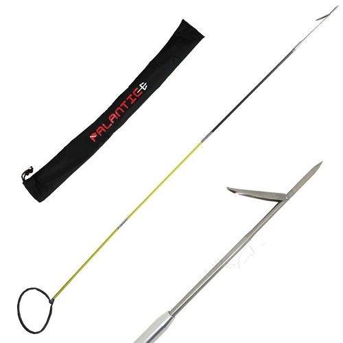 Scuba Choice Hybrid Hawaiian Sling Travel Spearfishing Pole Spear with Single Barb Tip (3-Piece), 7-Foot, Yellow