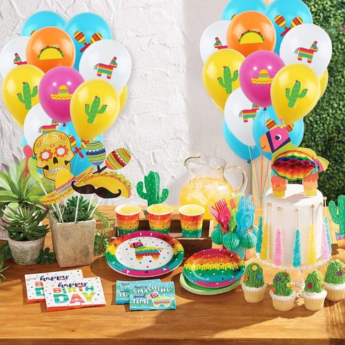 K KUMEED 50 Pcs Fiesta Balloons Latex colorful Balloons 12 Inches for Cinco De Mayo Mexican Carnivals Festivals, Wedding Birthday Baby Shower Party Decorations