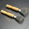 Jozlynn 2 Pieces Hair Brush Cleaner Tool Cleaning Tool Comb Cleaner Hair Brush Cleaner Comb Brushes Mini Hair Dirt Remover Brush with Metal Wire Rake Wooden Handle for Home and Salon Use (Brown)