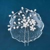 Allereyae Pearl Wedding Hairpins Barrette Pearl Flower Hair Pins Barrette Silver Pearl Bridal Headpieces Decorative Head Clip Headwear Bridal Hair Accessories for Women (Silver)