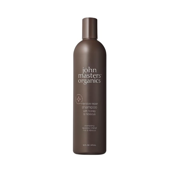 John Masters Organics | Intensive Repair Shampoo with Honey & Hibiscus | Hair Strengthening | Damaged Hair | Hydrating | Sulfate & Paraben Free (16 oz)