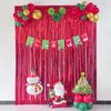 Red Metallic Tinsel Foil Fringe Curtains，Melsan 3.2 x 8 ft Foil Curtian Tinsel Backdrop Party Supplies for Birthday, Engagement, Christmas, Birthday, Anniversary, Valentine's Day - 3 Packs