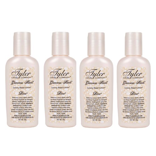 Tyler Candle 93111 Diva 2 ounce Hand Cream Lotion, Pack of 4