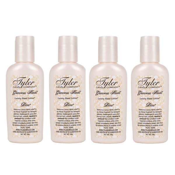 Tyler Candle 93111 Diva 2 ounce Hand Cream Lotion, Pack of 4