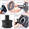 Lens Adapter, 23.2mm Microscope T Mount Tube T2 Mount Camera Adapter for Sony E Mount Camera, M42x0.75 Interface, for Biological Microscope