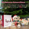 Christmas Stuffed Animal Teddy Bear 2024 - Christmas Plush Gifts for Kids Baby, 8" Soft Christmas Teddy Bear Toy with Santa Hat, Festive Birthday Xmas Gifts - Merry Christmas Decorations Holiday Bear