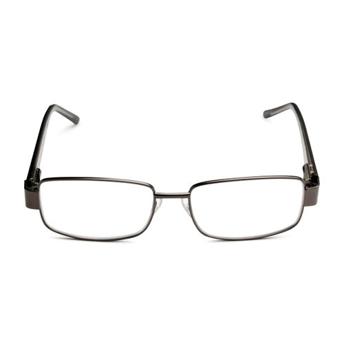 Foster Grant Men's Wes Multifocus Rectangular Reading Glasses, Gunmetal/Transparent, 54 mm + 1.75