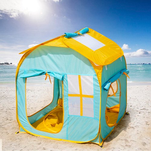 Porayhut Pop up Baby Beach Tent with Pool,Portable Kid Castle Playhouse Tent for Toddlers,Sun Shelter UV50+ for Infant Indoor/Outdoor with Carry Bag