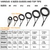 THKFISH Rod Repair Kit Rod Tip Repair Kit Ceramics Tips Stainless Steel Carbon Spinning Rod Guides Fishing Rod Repair Kit Burnished Silver 35pcs