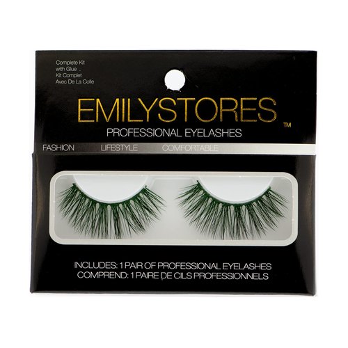 EMILYSTORES Neno Green False Eyelashes Halloween Colorful Eye lashes Extension Tools for Cosplay Makeup Natural Looking Masquerade Party Eyelashes 1 Pair