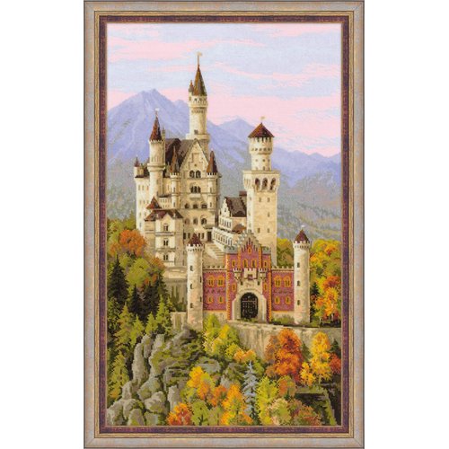 Riolis 1520 - Neuschwanstein Castle - Cross Stitch Kit 14" x 23" 14 Count 30 Colors