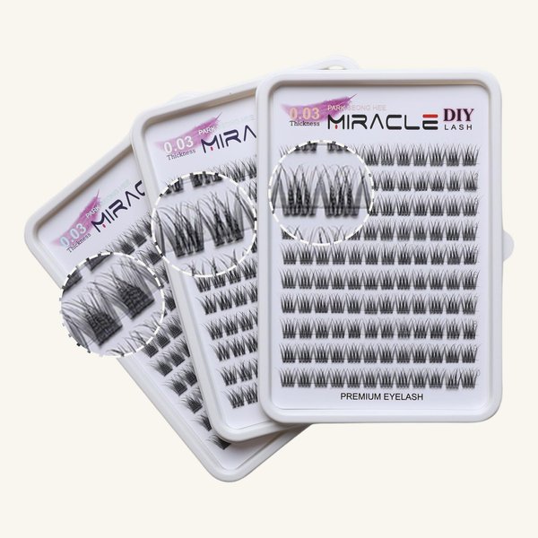 PARK SEONG HEE MIRACLE LASH DIY False Eyelashes, Lash Clusters, Lengthening Wisps 9mm-16mm Contact Lens Friendly, Easy to Apply, Reusable Strip Lashes (E6-280, 11mm)