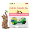 Cancor Innovations Catnip Toy Dumbell Shaped 2.5 Inch (1-Pack) - Durable Crinkle Sounding Catnip Training Toy - Foil Textured Cat Nip Toys for Cats
